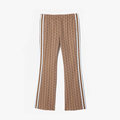 Dames Lacoste Uitlopende Monogram Sweatbroek in Beige