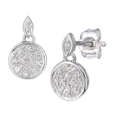 9ct witgouden diamanten oorbellen