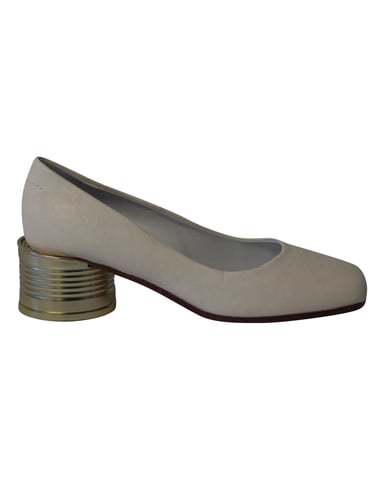 Maison Margiela Tin Can Heel Pumps in White Leather