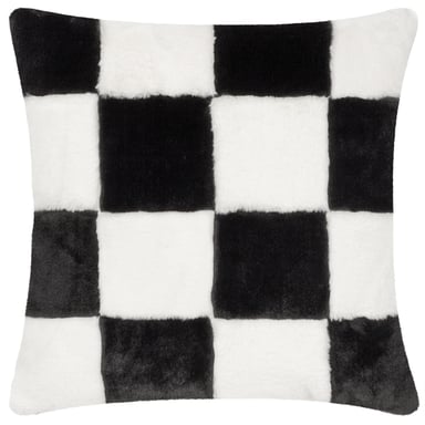 Heya Home Cozee Check Faux Fur Polyester Filled Cushion
