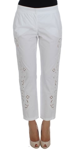 Dolce & Gabbana Dames Witte Bloemen Snitjurk Sicilië Broek