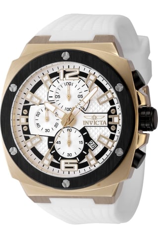 Invicta Racing 48167 Heren Horloge - Quartz Uurwerk - Roestvrij Staal met zilveren Wijzerplaat - 47mm