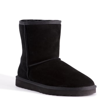 Aus Wooli "Cronulla" Australië Mid Calf Sheepskin Boot, Zwart