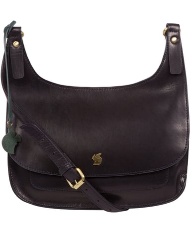 'Ellipse' Navy Leather Cross Body Bag