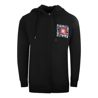 Cavalli Class Aysmmetric Box Design zwarte hoodie met rits