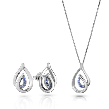 Orphelia 'Dazzle' Women's 925 Sterling Silver Set: Chain-Pendant + Earrings - Silver SET-7518/B