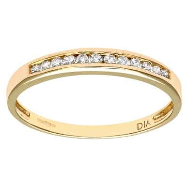 Dames 9ct geelgouden 10pts diamanten eeuwigheidsring