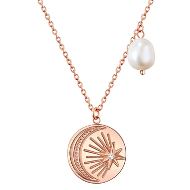 Necklace stainless steel rose gold freshwater cultured pearl white preciosa white Valero Pearls