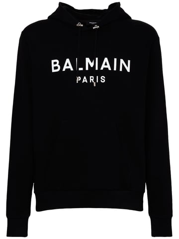 Balmain Paris Logo Bedrukte Hoodie in Zwart