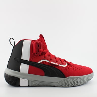 Puma Legacy MM Red Textile Heren High Top Lace Up Trainers 194048 04