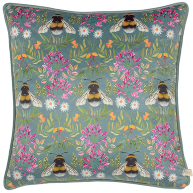 Wylder Nature House of Bloom Zinnia Bee Repeat Piped Cushion Cover