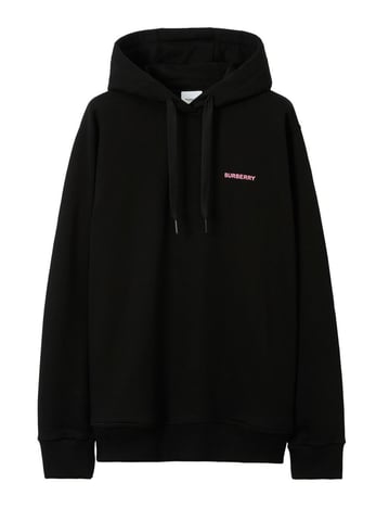 Burberry Roze Eikenblad Logo Hoodie in Zwart
