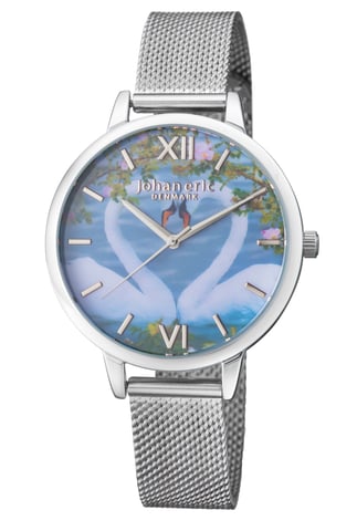 Johan eric: knopsvane ss watch with photo dial and silver mesh strap