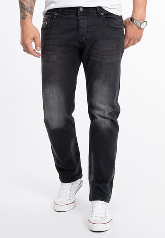Rock Creek Jeans Straight Leg Schwarz
