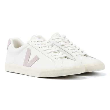 Veja Esplar Leather Vrouwen Wit/Roze Sportschoenen
