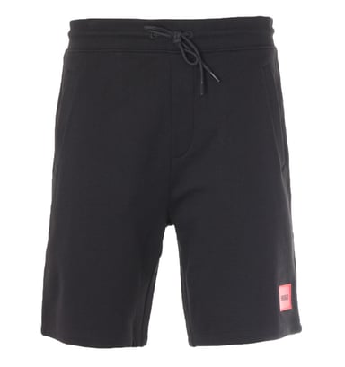 HUGO Logo Patch Sustainable Sweat Shorts - Black