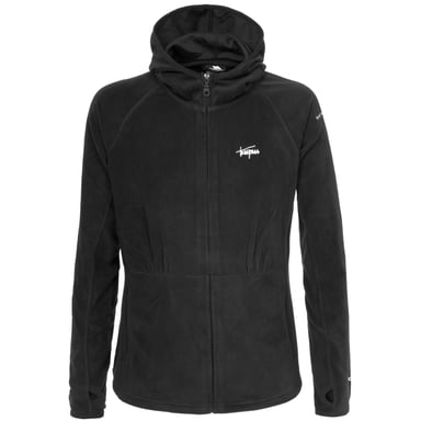Trespass - Dames Marathon Full Zip Fleece Jas met Capuchon (Zwart)