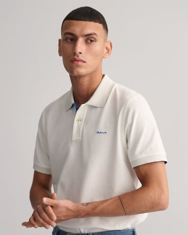 GANT regular fit korte mouw contrast piqué rugger
