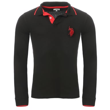 U.S. Polo Assn. Poloshirt met lange mouwen in Zwart