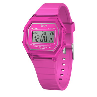 Ice Watch Ice Digit Retro - Neon Roze - Transparante Meisjes Pink Horloge 022887
