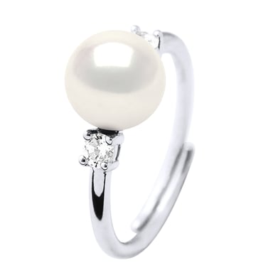Ring Zoetwater Parel sieraden 7-8mm Wit en zirkonium oxides Silver 92