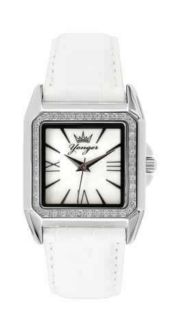 Yonger and Bresson: White Watch with Diamonds