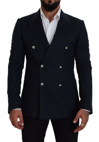 Dolce & Gabbana Heren Blauwe Dubbelzijdige Formele Jas Blazer
