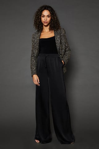 Tall Tie Detail Wide Leg Trousers