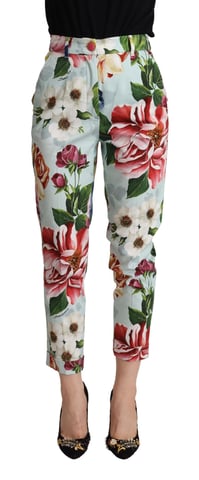 Bloemenprint Hoge Taille Aangepaste Cropped Broek