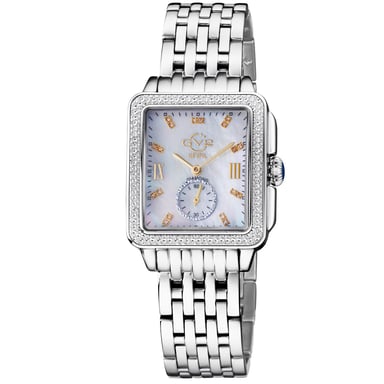 Gv2 dames bari parelmoer wijzerplaat roestvrij stalen armband horloge