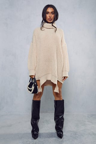 Rib Knit Oversized Jumper Dress
