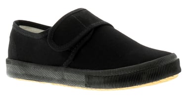 New childrens black touch fasten schoolpompen (let op maten 5-3)