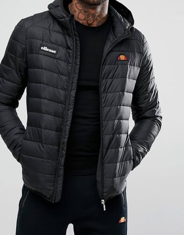 Ellesse Mens Plus Padded Lombardy Jacket In Black
