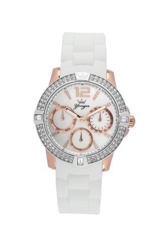 Yonger and Bresson White Dial Rose Gold Watch