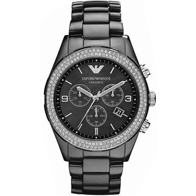 Emporio Armani AR1455 Ceramica Dames Kristal Horloge