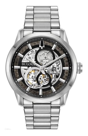 Bulova Sutton Automatische Heren Silver Watch 96A208