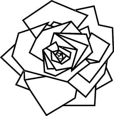 HOMEMANIA Geometrische Roze Bloem Muurdecoratie, in Zwart