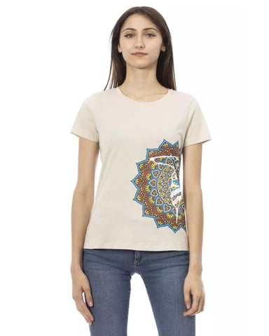 Katoenen T-shirt met korte mouwen en print op de voorkant