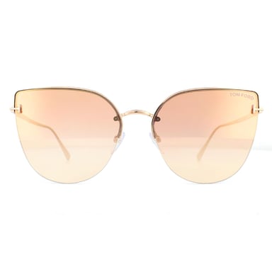 Tom Ford Zonnebril Ingrid-02 FT0652 33Z Goud Roze Paars Verloop Mirror
