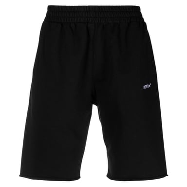 Gebroken witte zwarte sweatshort met krabbelontwerp