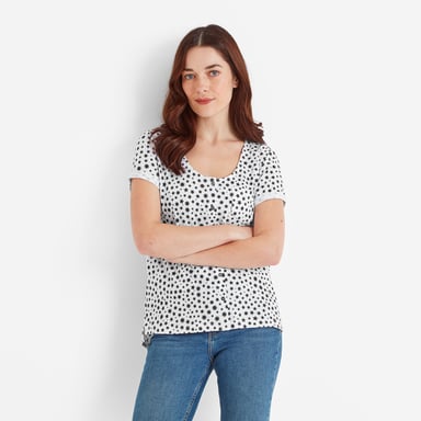 Kinver Womens Button Up Top Dark Indigo Star Print
