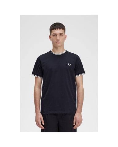 Fred Perry Twin Getipt Zwart T-Shirt