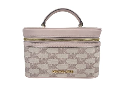 Medium Jacquard Canvas Zip Trunk Crossbody Tas
