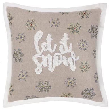 Paoletti Winter Laat Het Sneeuwen Geborduurde Kussenhoes