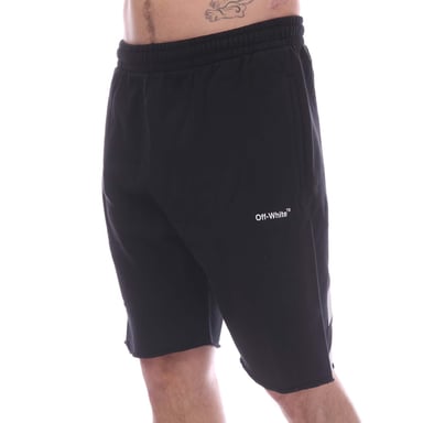 Heren Off White Diagonal Helvetica Sweat Shorts in zwart-wit