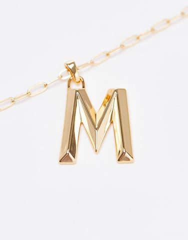Topshop 14k gold plated M initial pandant necklace
