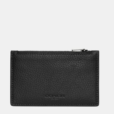 Zip Card Case in Pebbled Leather