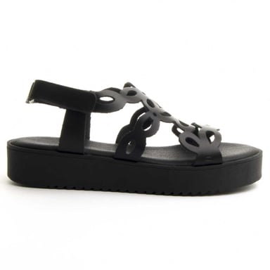 Purapiel Plataform Sandal ConfortGel26a22 in zwart