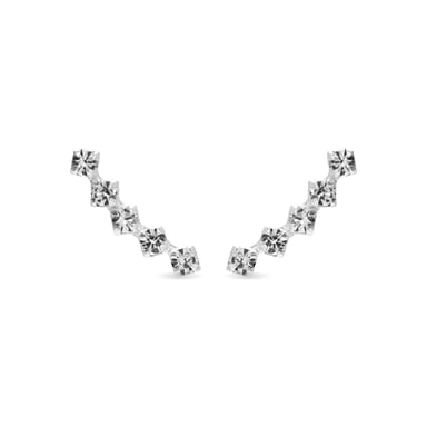Luxenter Sterling Zilver 925 Oorbellen met Gerhodineerd Briljant Zirkonia - Sias