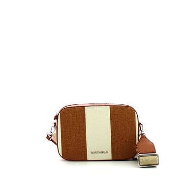 Tebe Crossbody Bag Stripes Canvas Coccinelle TAN/TAN